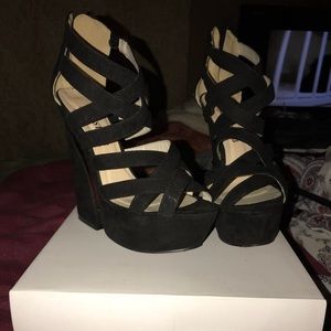 Black Suede Wedges